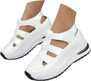 Bootara Women's Hollow-Out Casual Sandals,2025 Closed Toe Platform Sandals Height-Boosting Thick Sole