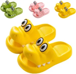 Boys Girl Cloud Crocodile Slides Non-Slip Summer Quick Drying Shower Slippers Comfy Cushioned Thick Sole Cute Cartoon Sandals