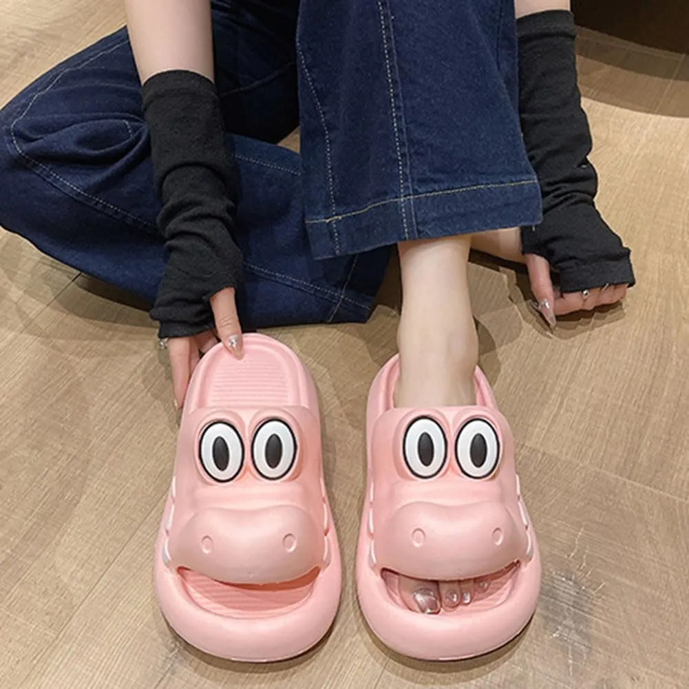 Boys Girl Cloud Crocodile Slides Non-Slip Summer Quick Drying Shower Slippers Comfy Cushioned Thick Sole Cute Cartoon Sandals
