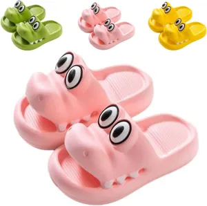 Boys Girl Cloud Crocodile Slides Non-Slip Summer Quick Drying Shower Slippers Comfy Cushioned Thick Sole Cute Cartoon Sandals