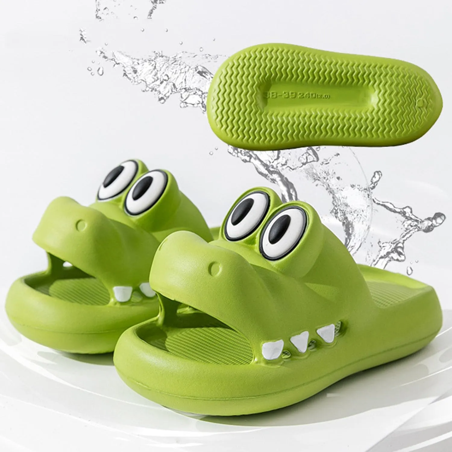 Boys Girl Cloud Crocodile Slides Non-Slip Summer Quick Drying Shower Slippers Comfy Cushioned Thick Sole Cute Cartoon Sandals