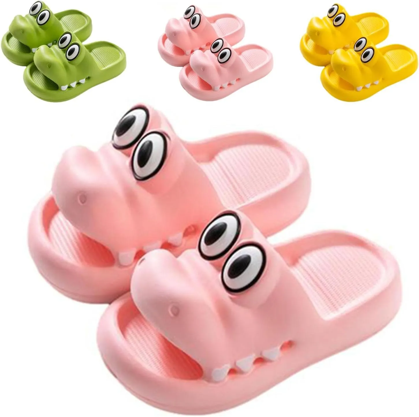 Boys Girl Cloud Crocodile Slides Non-Slip Summer Quick Drying Shower Slippers Comfy Cushioned Thick Sole Cute Cartoon Sandals