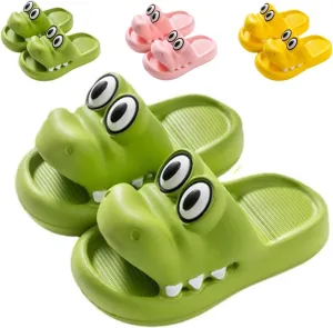 Boys Girl Cloud Crocodile Slides Non-Slip Summer Quick Drying Shower Slippers Comfy Cushioned Thick Sole Cute Cartoon Sandals