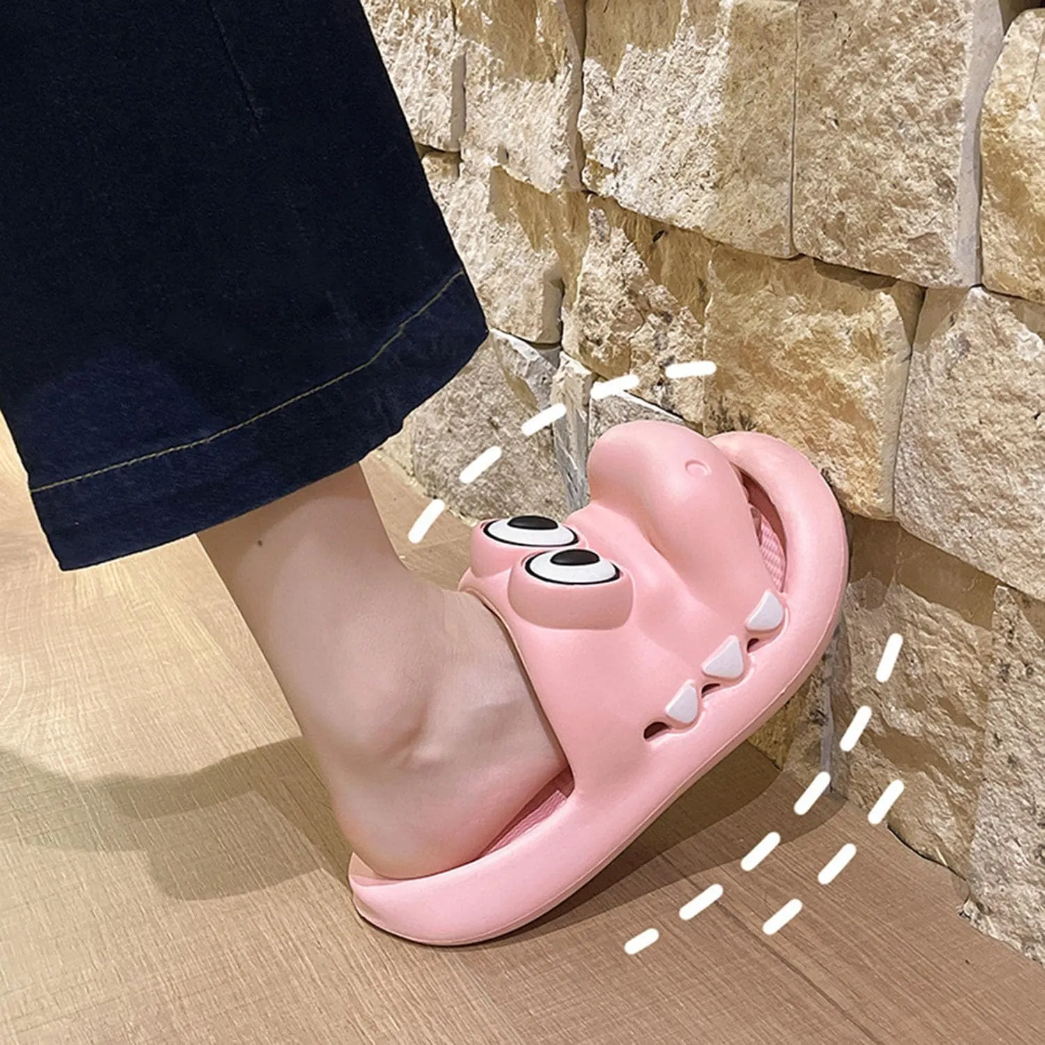 Boys Girl Cloud Crocodile Slides Non-Slip Summer Quick Drying Shower Slippers Comfy Cushioned Thick Sole Cute Cartoon Sandals