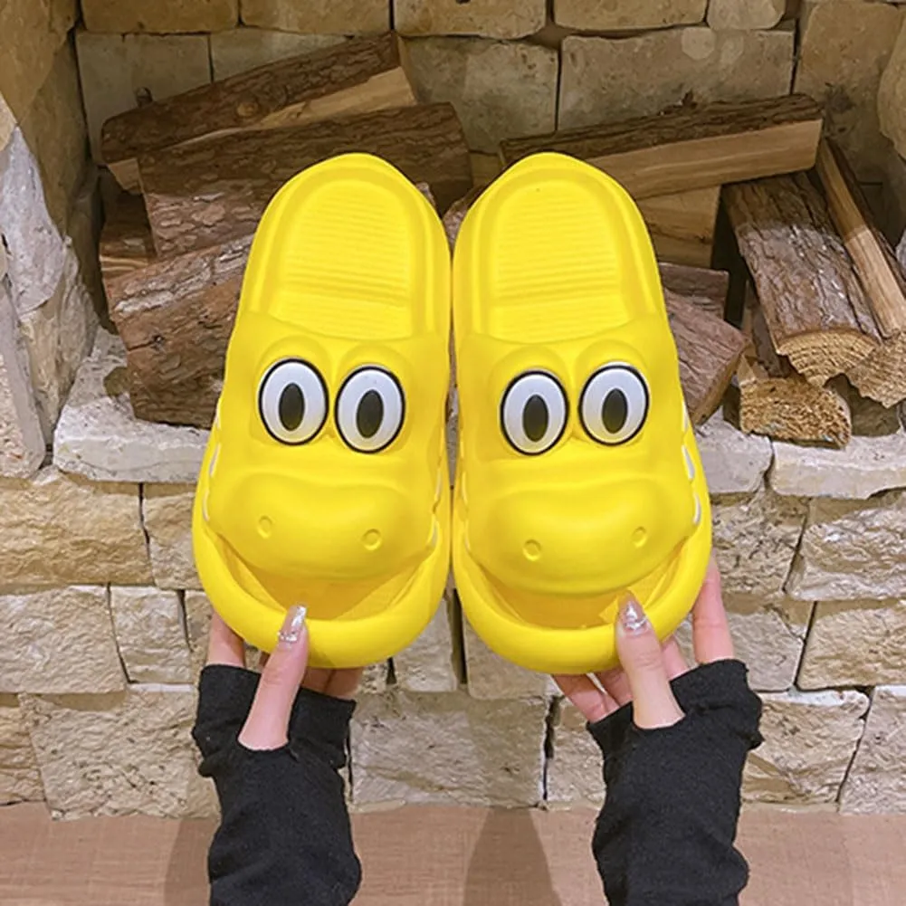 Boys Girl Cloud Crocodile Slides Non-Slip Summer Quick Drying Shower Slippers Comfy Cushioned Thick Sole Cute Cartoon Sandals
