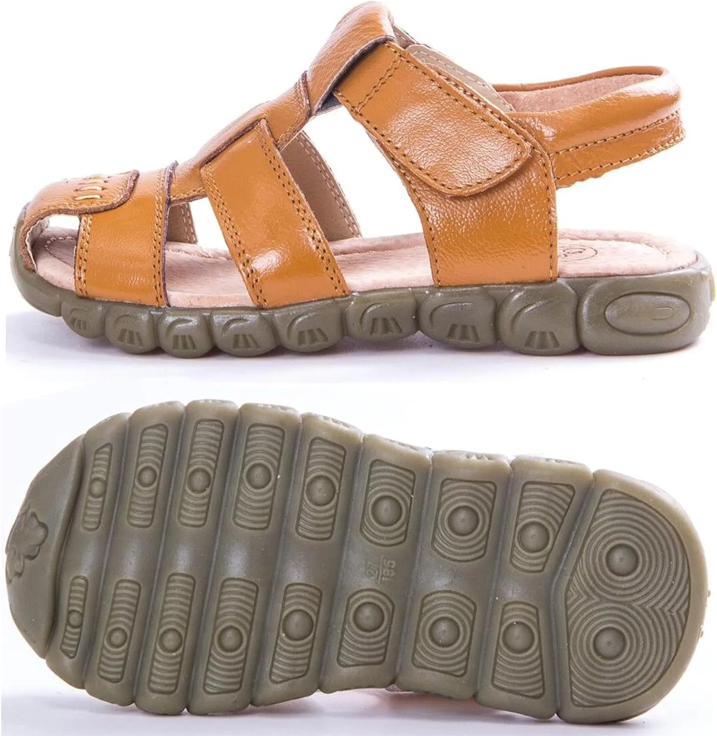Boys Girls Leather Close Toe Outdoor Sports Sandals Beach Sandals