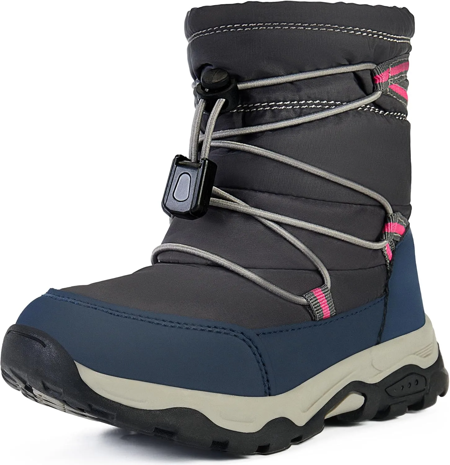Boys Girls Snow Boots Waterproof Slip Resistant Outdoor Winter Shoes for Toddler Little Kids