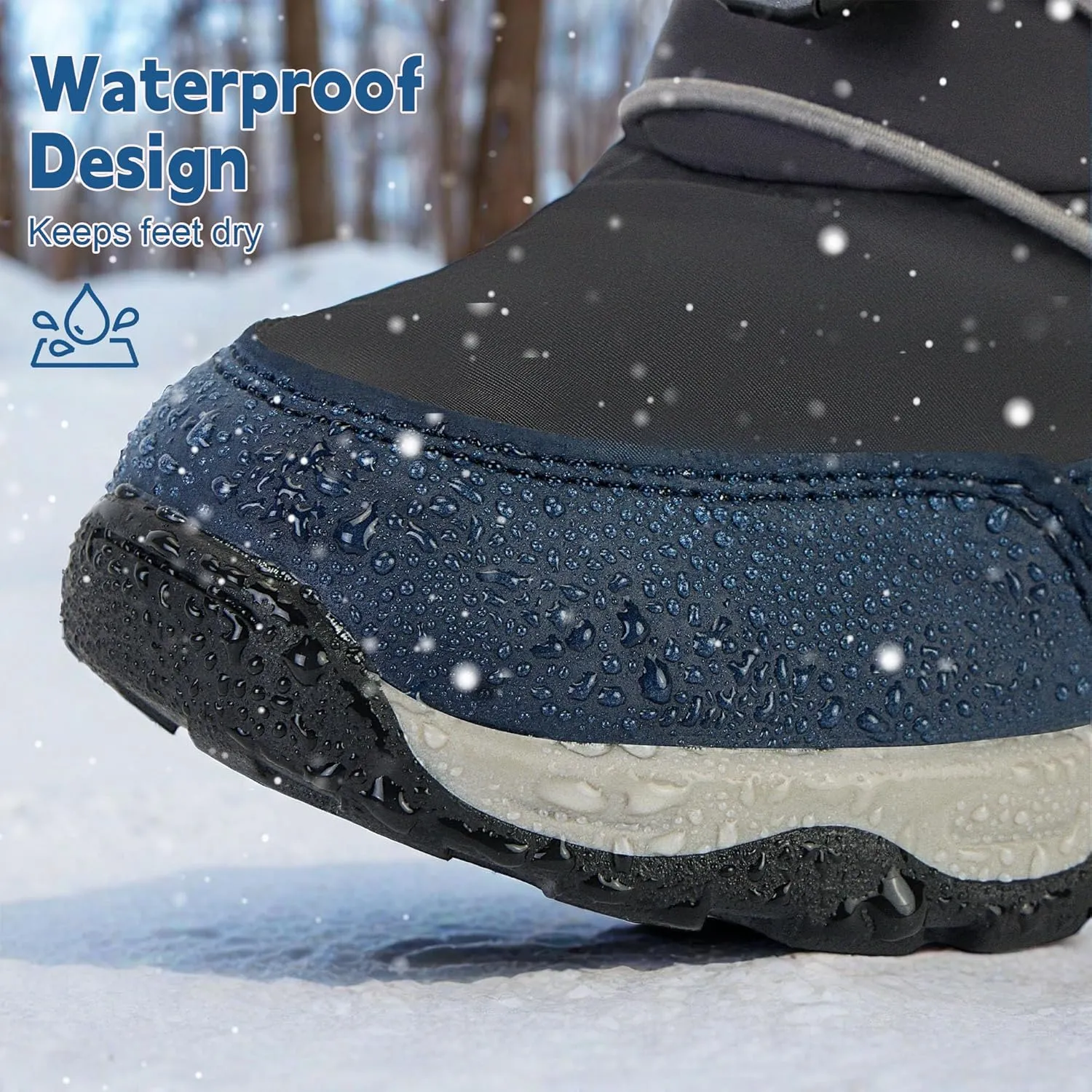 Boys Girls Snow Boots Waterproof Slip Resistant Outdoor Winter Shoes for Toddler Little Kids