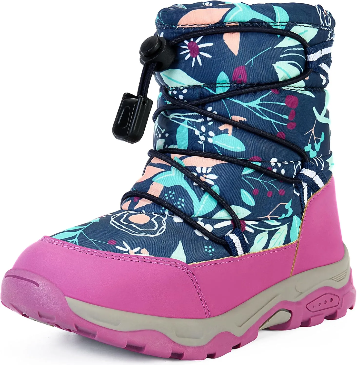 Boys Girls Snow Boots Waterproof Slip Resistant Outdoor Winter Shoes for Toddler Little Kids
