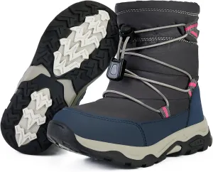 Boys Girls Snow Boots Waterproof Slip Resistant Outdoor Winter Shoes for Toddler Little Kids
