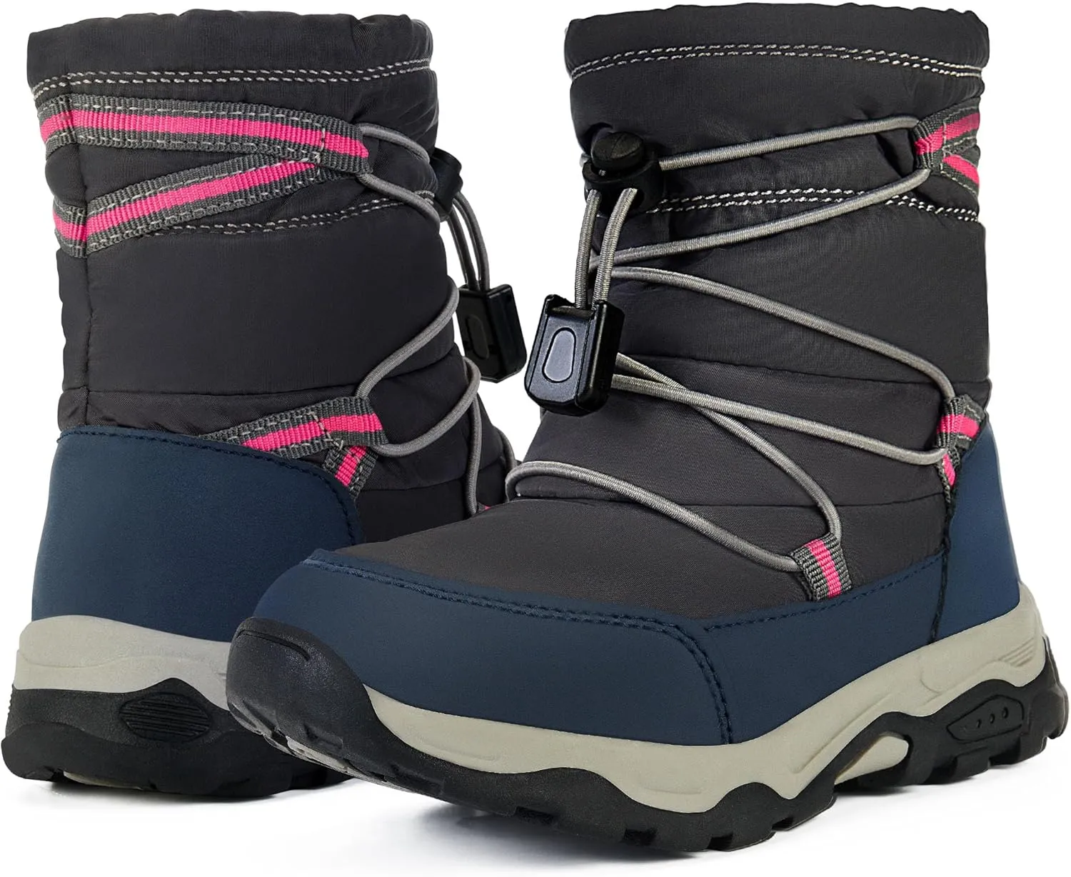 Boys Girls Snow Boots Waterproof Slip Resistant Outdoor Winter Shoes for Toddler Little Kids