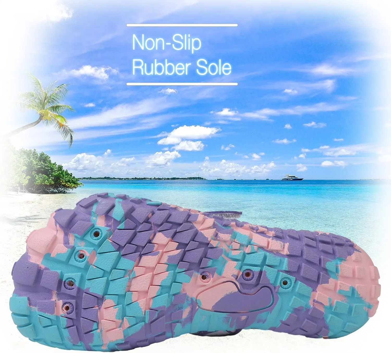 Boys Girls Water Shoes Kids Lightweight Aqua Socks Barefoot Quick Dry Hiking Walking Sneakers Slip On Sandals for Beach Pool Swim (Little Kid/Big Kid)