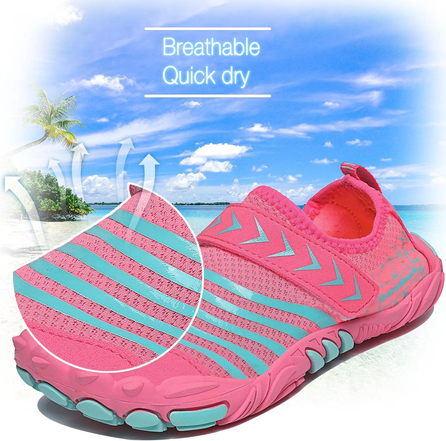 Boys Girls Water Shoes Kids Lightweight Aqua Socks Barefoot Quick Dry Hiking Walking Sneakers Slip On Sandals for Beach Pool Swim (Little Kid/Big Kid)