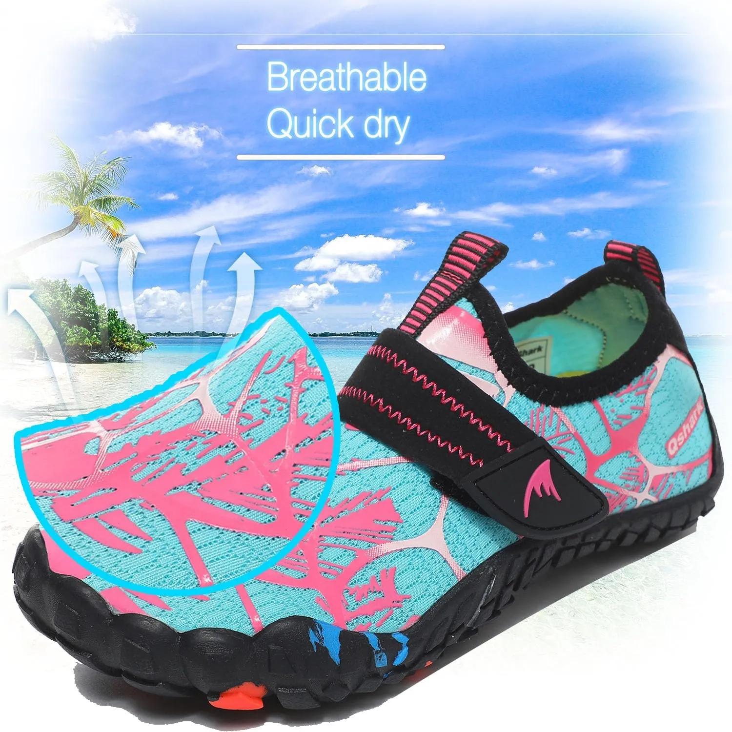 Boys Girls Water Shoes Kids Lightweight Aqua Socks Barefoot Quick Dry Hiking Walking Sneakers Slip On Sandals for Beach Pool Swim (Little Kid/Big Kid)