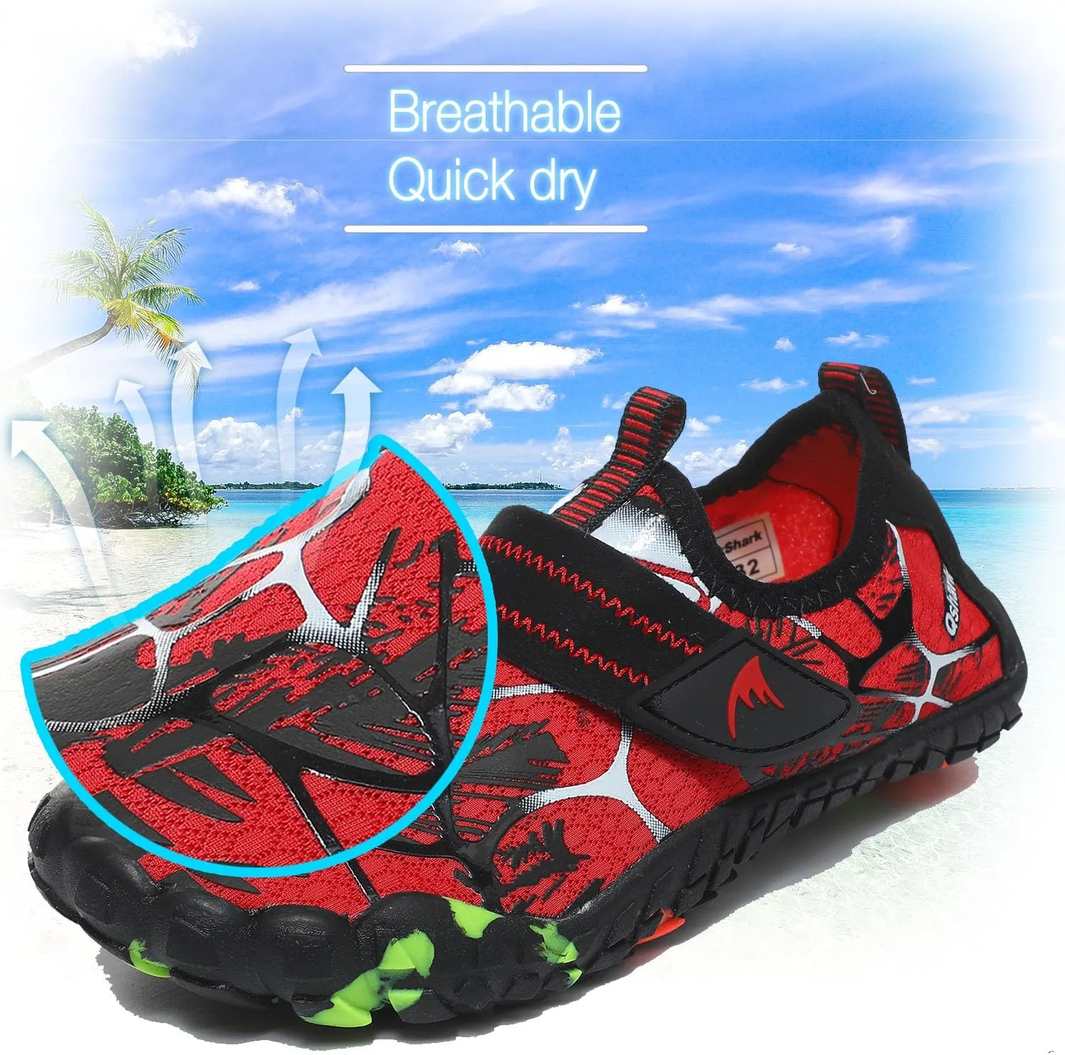 Boys Girls Water Shoes Kids Lightweight Aqua Socks Barefoot Quick Dry Hiking Walking Sneakers Slip On Sandals for Beach Pool Swim (Little Kid/Big Kid)