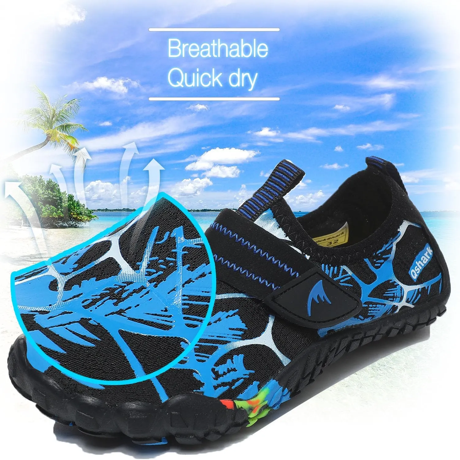 Boys Girls Water Shoes Kids Lightweight Aqua Socks Barefoot Quick Dry Hiking Walking Sneakers Slip On Sandals for Beach Pool Swim (Little Kid/Big Kid)