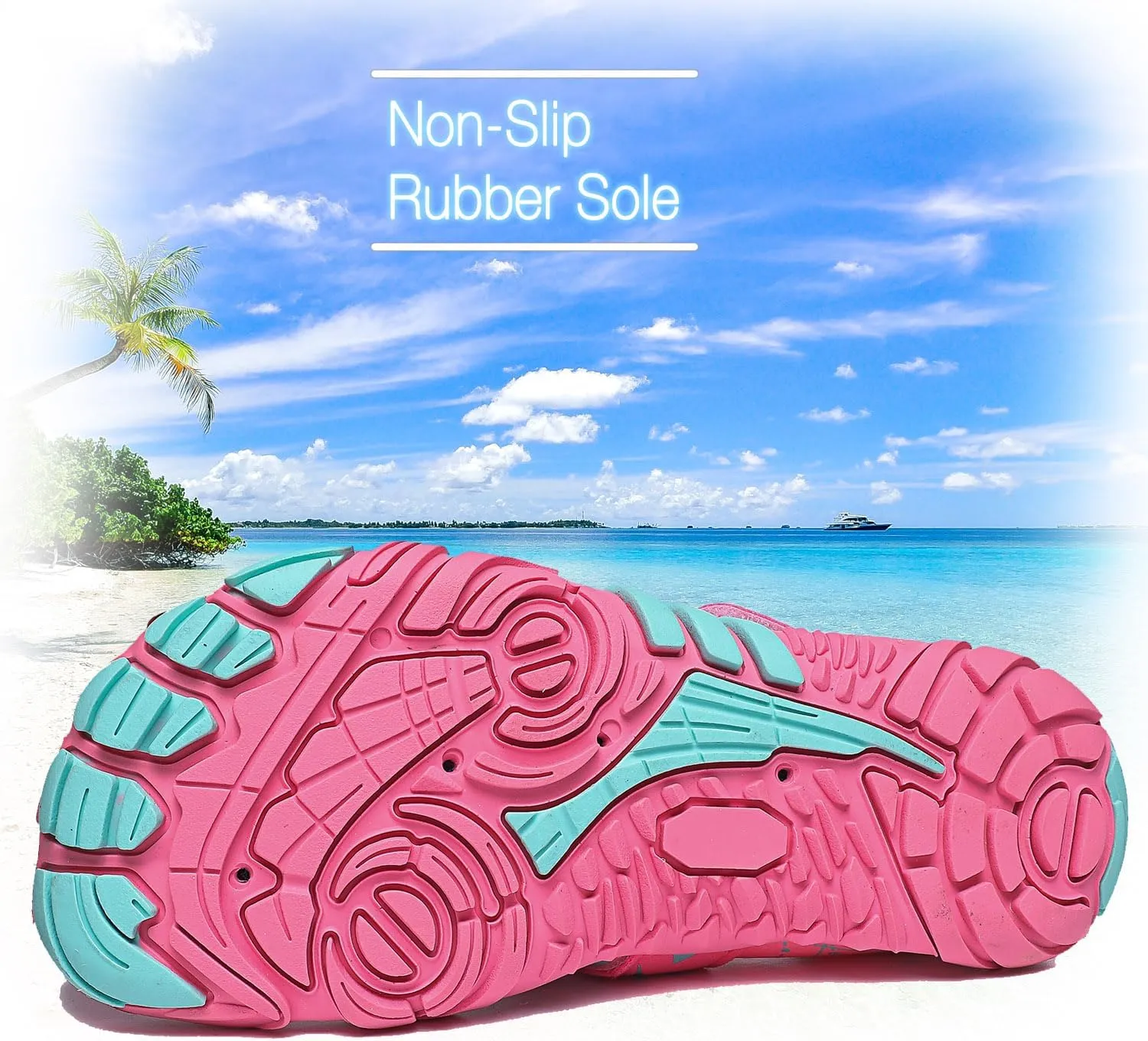 Boys Girls Water Shoes Kids Lightweight Aqua Socks Barefoot Quick Dry Hiking Walking Sneakers Slip On Sandals for Beach Pool Swim (Little Kid/Big Kid)