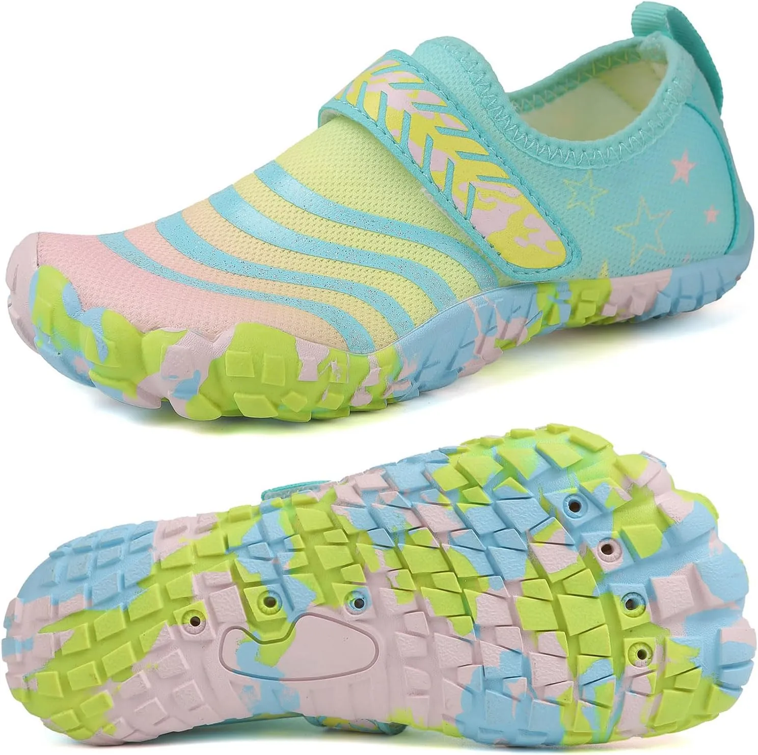 Boys Girls Water Shoes Kids Lightweight Aqua Socks Barefoot Quick Dry Hiking Walking Sneakers Slip On Sandals for Beach Pool Swim (Little Kid/Big Kid)