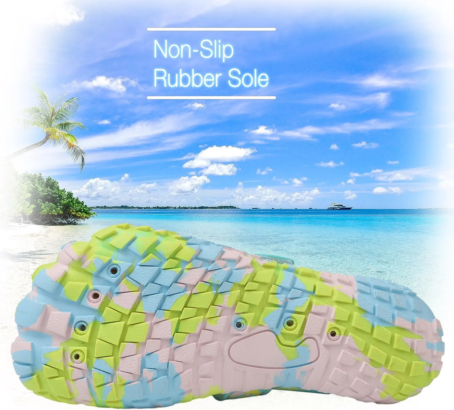 Boys Girls Water Shoes Kids Lightweight Aqua Socks Barefoot Quick Dry Hiking Walking Sneakers Slip On Sandals for Beach Pool Swim (Little Kid/Big Kid)