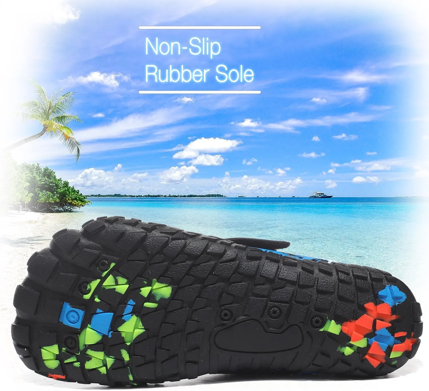 Boys Girls Water Shoes Kids Lightweight Aqua Socks Barefoot Quick Dry Hiking Walking Sneakers Slip On Sandals for Beach Pool Swim (Little Kid/Big Kid)