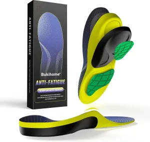 Bukihome Work Boot Insoles & Inserts - High Arch Support Insoles for Standing All Day - Orthotic Insoles - Heel Cups & Shoe Inserts for Plantar Fasciitis, Flat Feet-M-M: 7.5-9 | W: 8.5-10