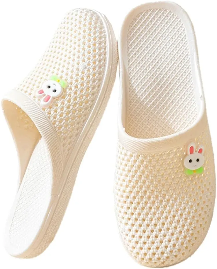 Caistre Bath Slippers with Holes Women Lightweight Slide Sandals Indoor Outdoor Bath Slippers Non Slip House Shoes Pool Beach