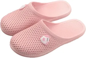 Caistre Bath Slippers with Holes Women Lightweight Slide Sandals Indoor Outdoor Bath Slippers Non Slip House Shoes Pool Beach