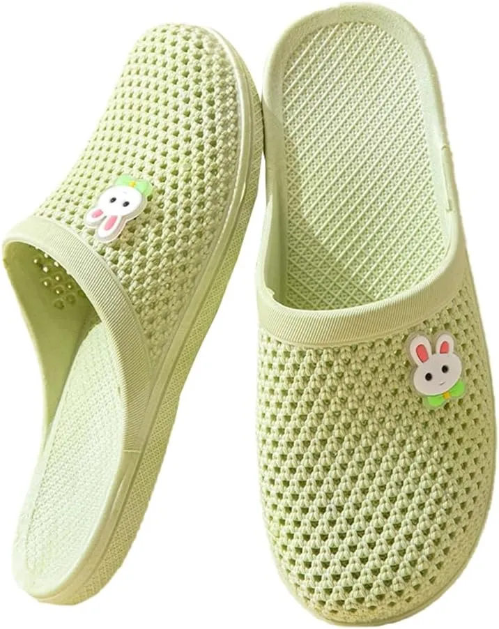 Caistre Bath Slippers with Holes Women Lightweight Slide Sandals Indoor Outdoor Bath Slippers Non Slip House Shoes Pool Beach