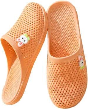 Caistre Bath Slippers with Holes Women Lightweight Slide Sandals Indoor Outdoor Bath Slippers Non Slip House Shoes Pool Beach