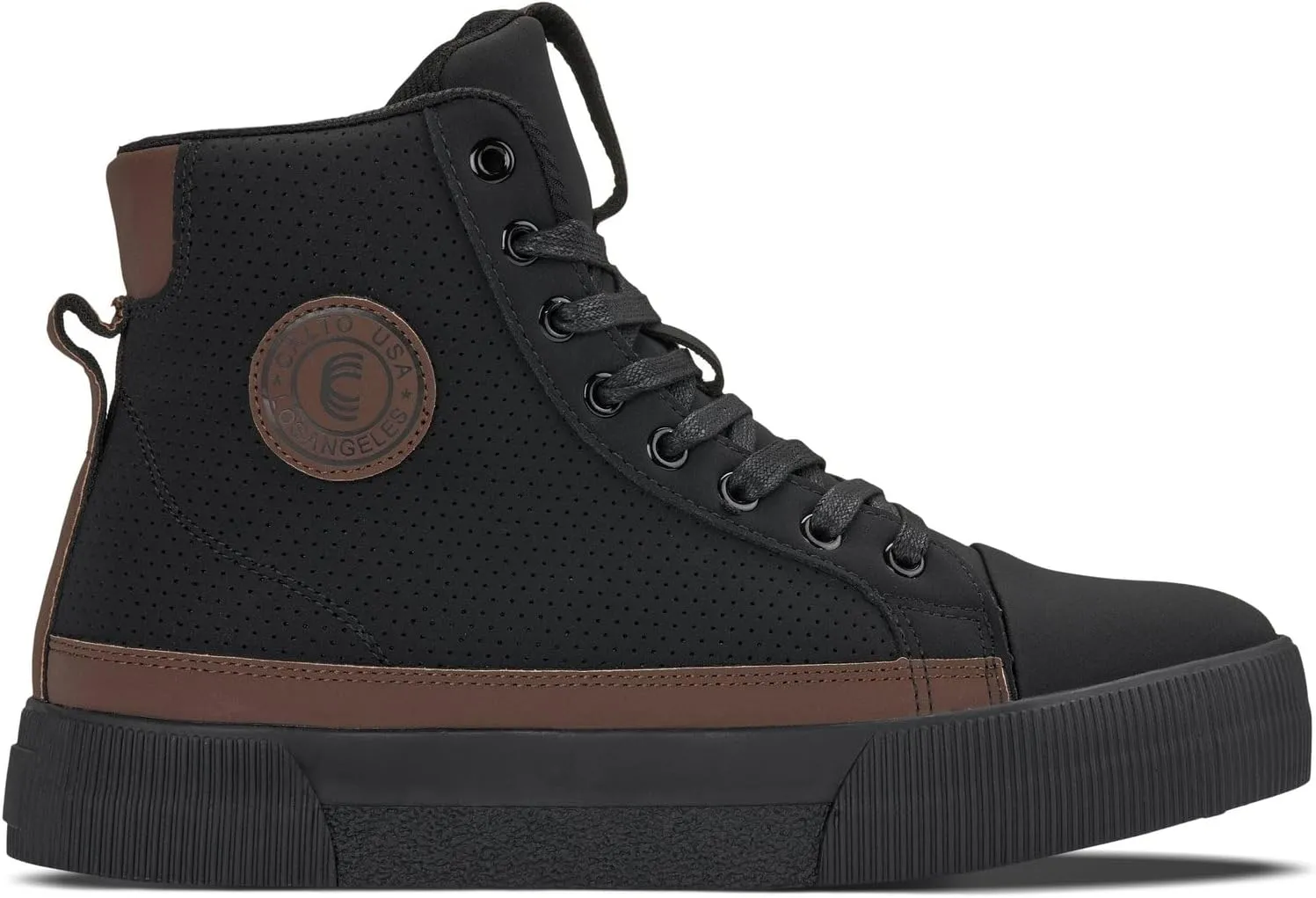 CALTO Men's Invisible Height Increasing Elevator Shoes - Zip-up Cap Toe High Top Sneaker Boots - 2.4 Inches Taller