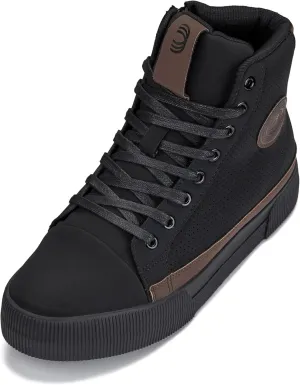 CALTO Men's Invisible Height Increasing Elevator Shoes - Zip-up Cap Toe High Top Sneaker Boots - 2.4 Inches Taller