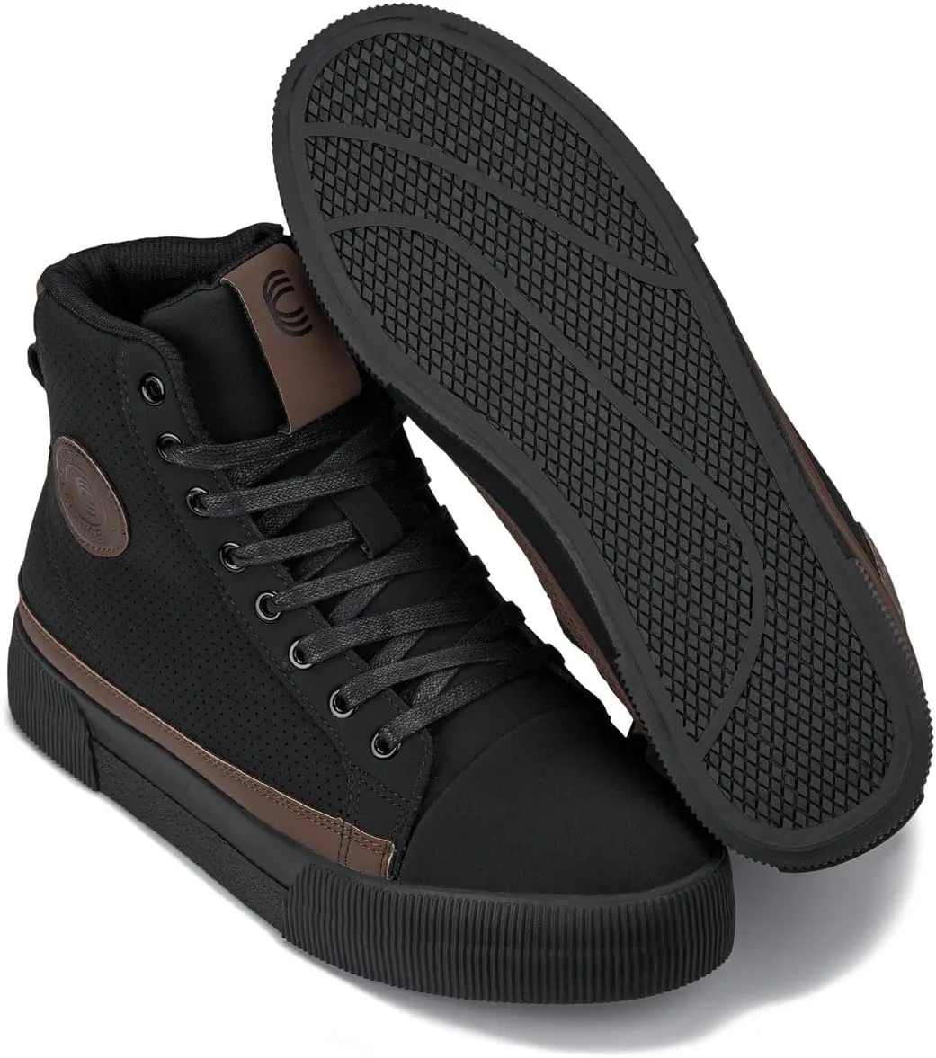 CALTO Men's Invisible Height Increasing Elevator Shoes - Zip-up Cap Toe High Top Sneaker Boots - 2.4 Inches Taller