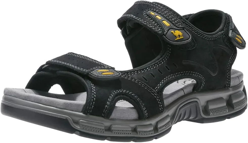CAMEL CROWN Men's Leather Sandals Hiking Outdoor Water Beach Sports Mens Sandals for Summer with Open Toe Adjustable Straps