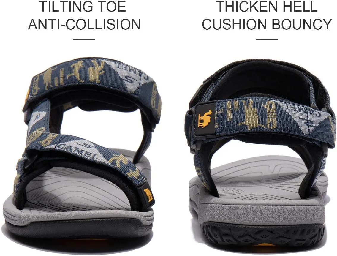 CAMEL CROWN Mens Waterproof Hiking Sandals with Arch Support Open Toe Summer Outdoor Beach Water Comfortable Sport Sandals