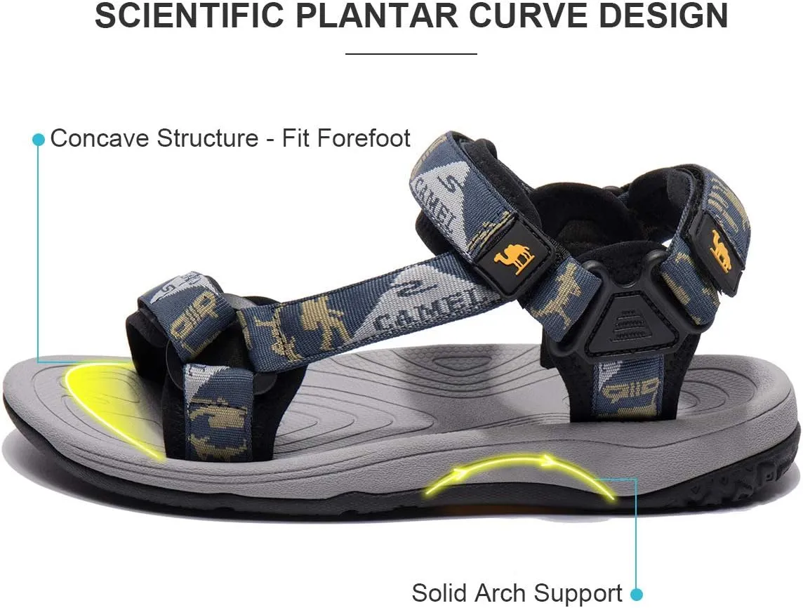 CAMEL CROWN Mens Waterproof Hiking Sandals with Arch Support Open Toe Summer Outdoor Beach Water Comfortable Sport Sandals