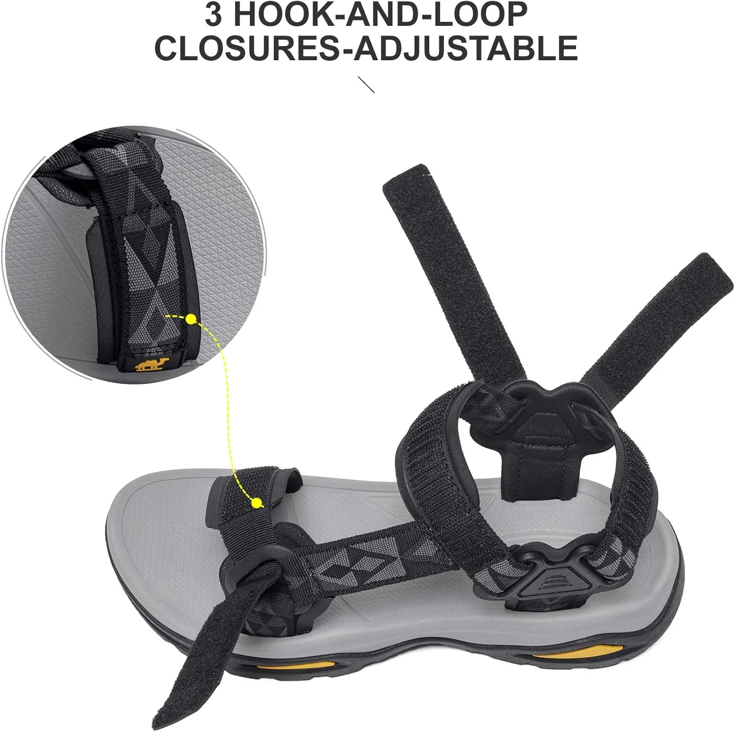 CAMEL CROWN Mens Waterproof Hiking Sandals with Arch Support Open Toe Summer Outdoor Beach Water Comfortable Sport Sandals