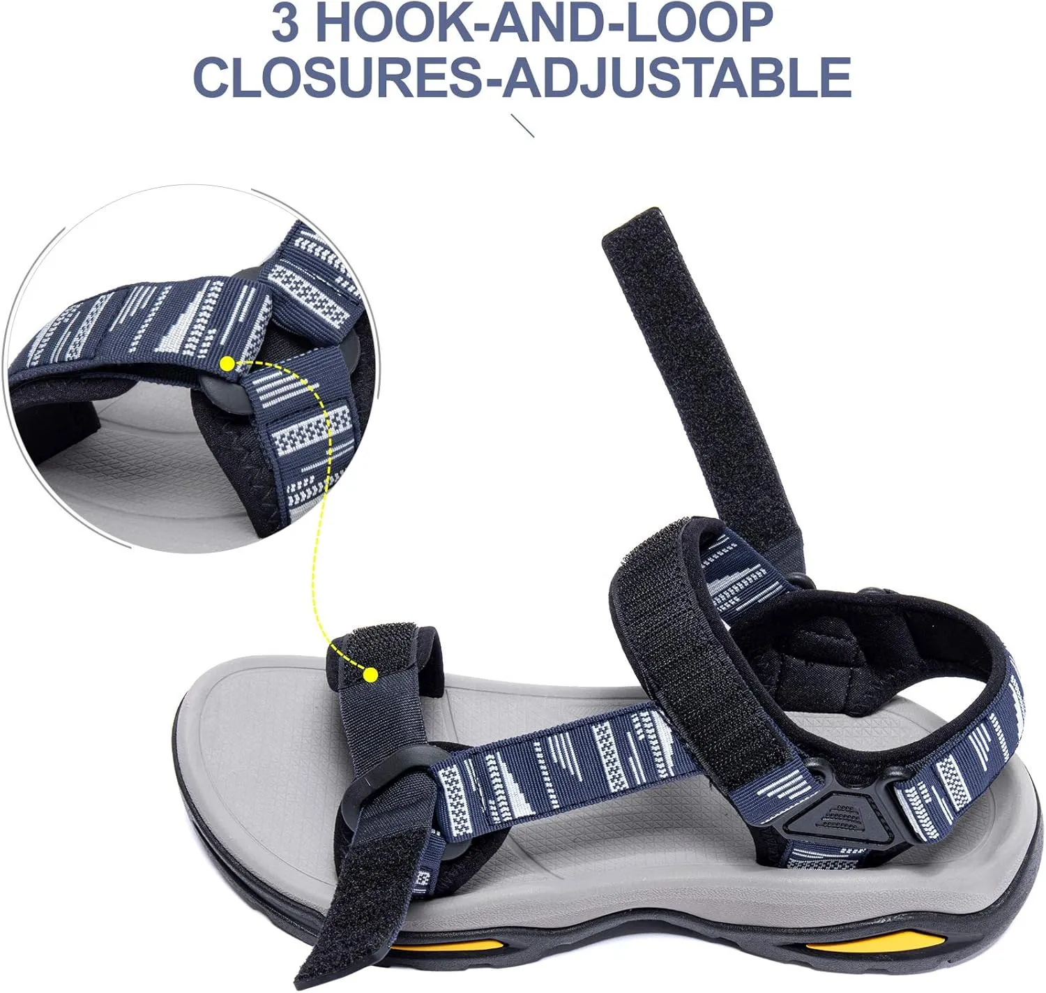 CAMEL CROWN Mens Waterproof Hiking Sandals with Arch Support Open Toe Summer Outdoor Beach Water Comfortable Sport Sandals