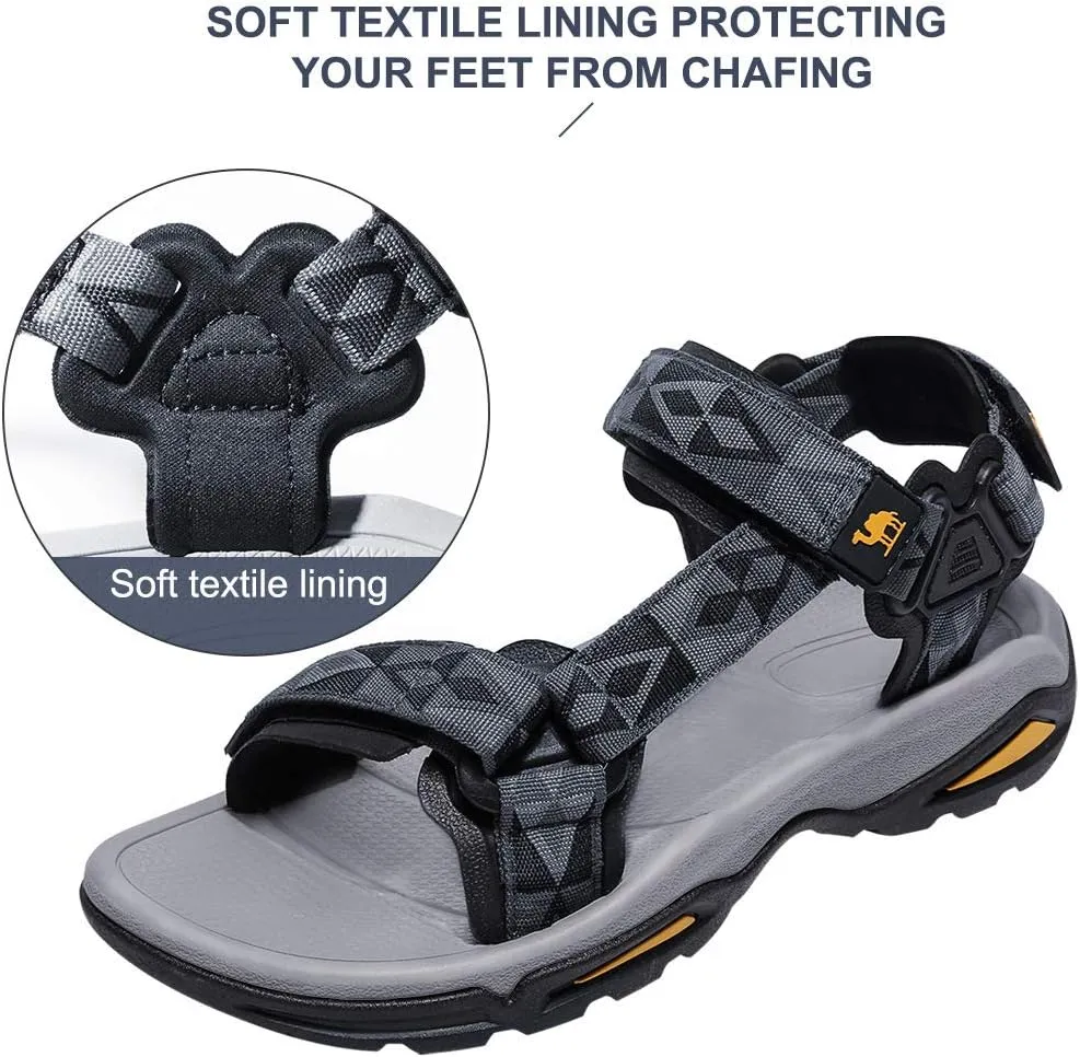 CAMEL CROWN Mens Waterproof Hiking Sandals with Arch Support Open Toe Summer Outdoor Beach Water Comfortable Sport Sandals