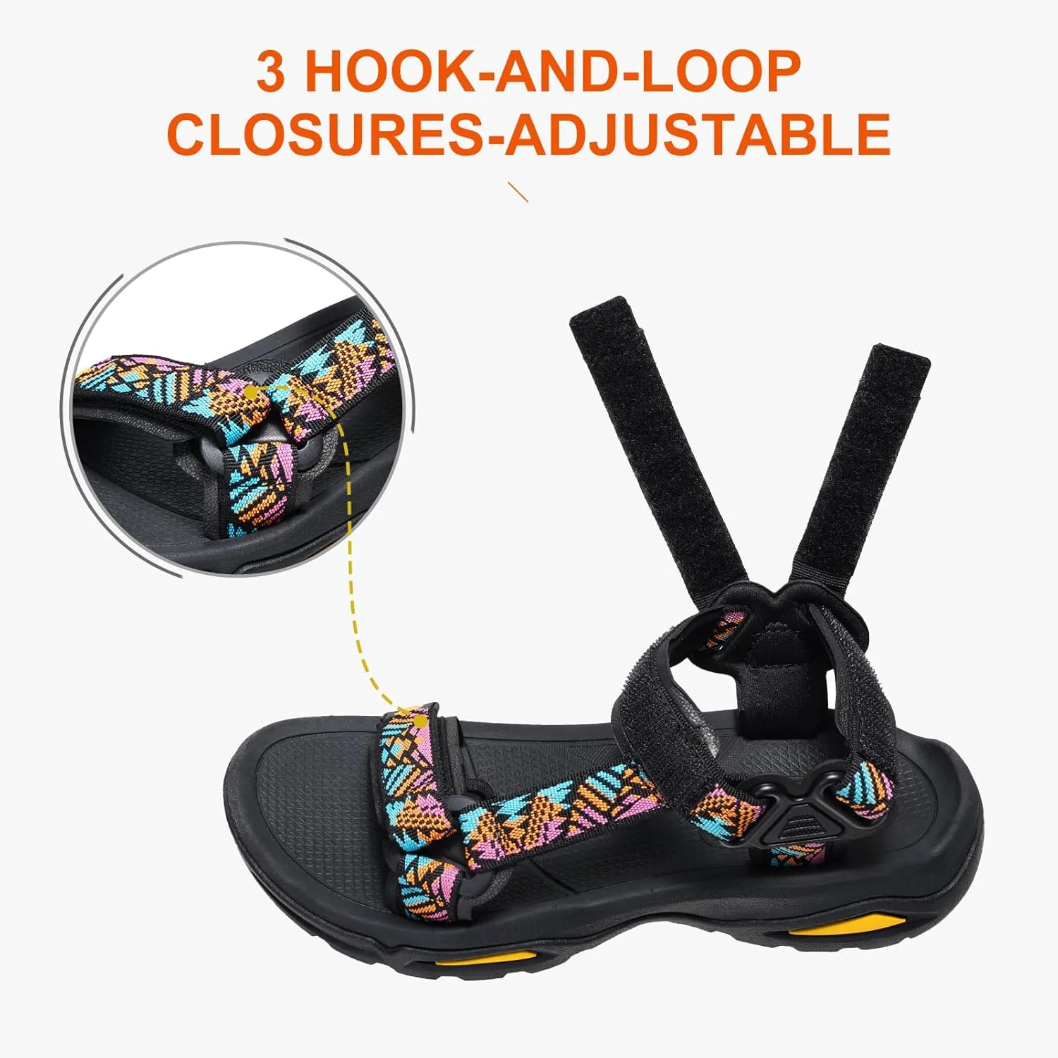CAMEL CROWN Waterproof Hiking Sandals Women Arch Support Sport Comfortable Walking Water Sandals for Beach Travel Athletic