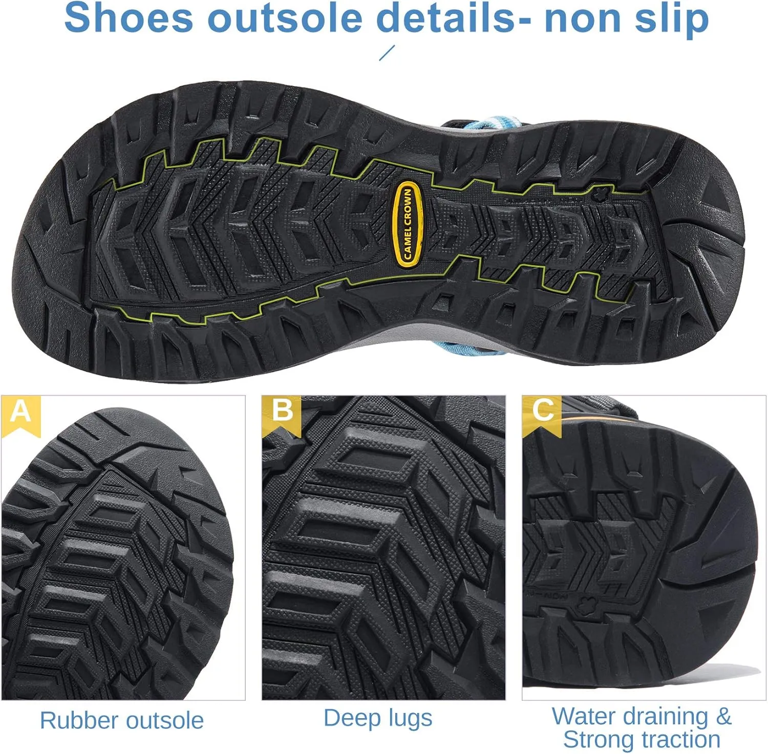 CAMEL CROWN Waterproof Hiking Sandals Women Arch Support Sport Comfortable Walking Water Sandals for Beach Travel Athletic