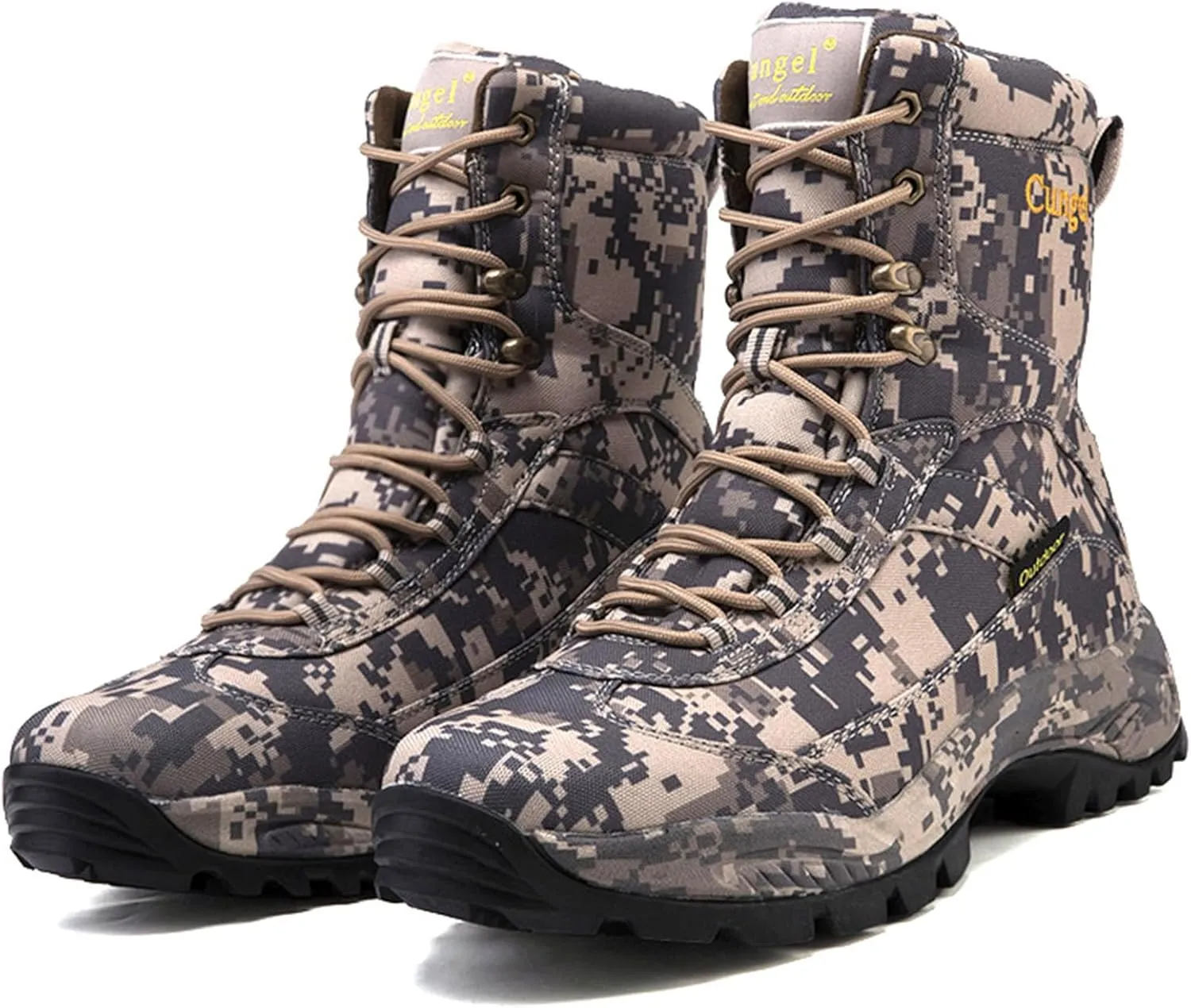 Camo Hiking Boots for Men Waterproof Slip-Resistant Durable Breathable Hunting Boots for Men Perfect for Outdoor Activities Mens Hunting Shoes Heavy Duty Camouflage Boots