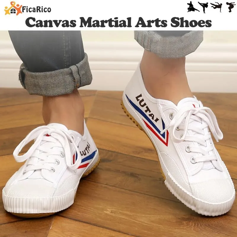 Canvas Martial Arts Shoes Low Top Breathable Canvas Sneakers for Kung Fu, Parkour, Comfortable Casual Walking Shoes