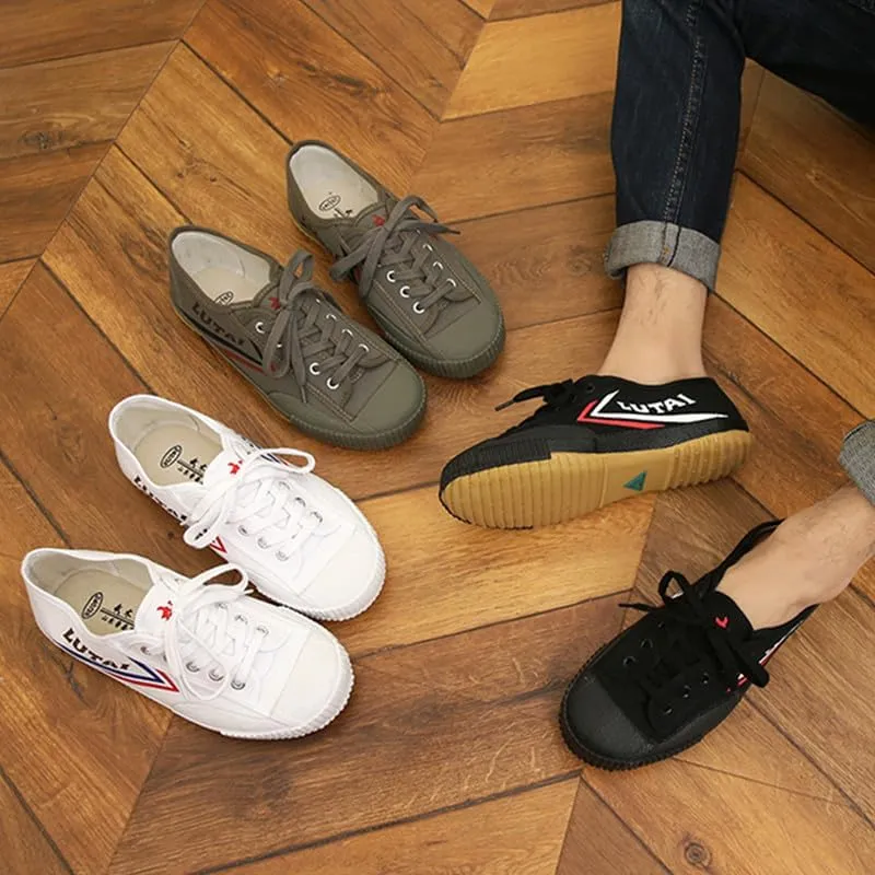 Canvas Martial Arts Shoes Low Top Breathable Canvas Sneakers for Kung Fu, Parkour, Comfortable Casual Walking Shoes