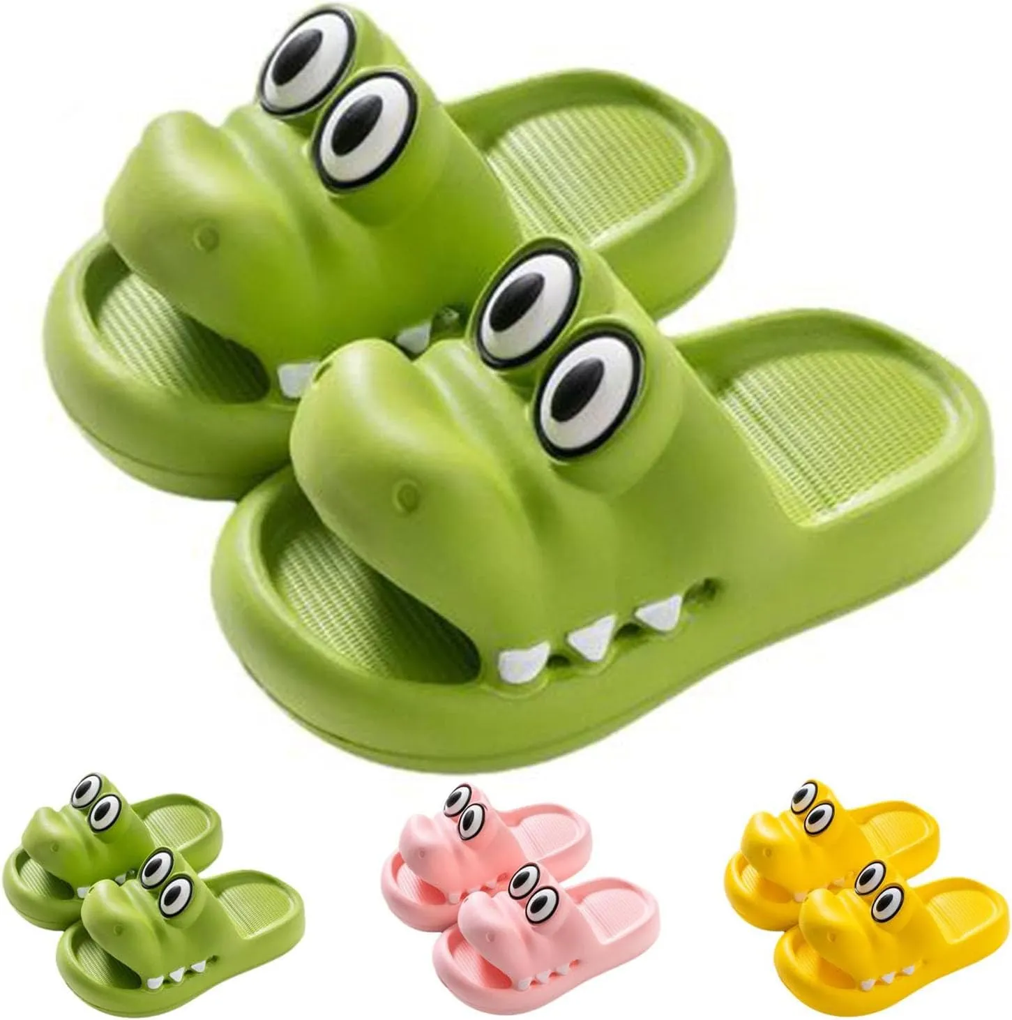 Cartoon Crocodile Slides for Women and Men Cloud Slippers Open Toe Novelty Beach Sandals with Thick Sole