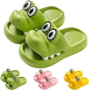 Cartoon Crocodile Slides for Women and Men Cloud Slippers Open Toe Novelty Beach Sandals with Thick Sole