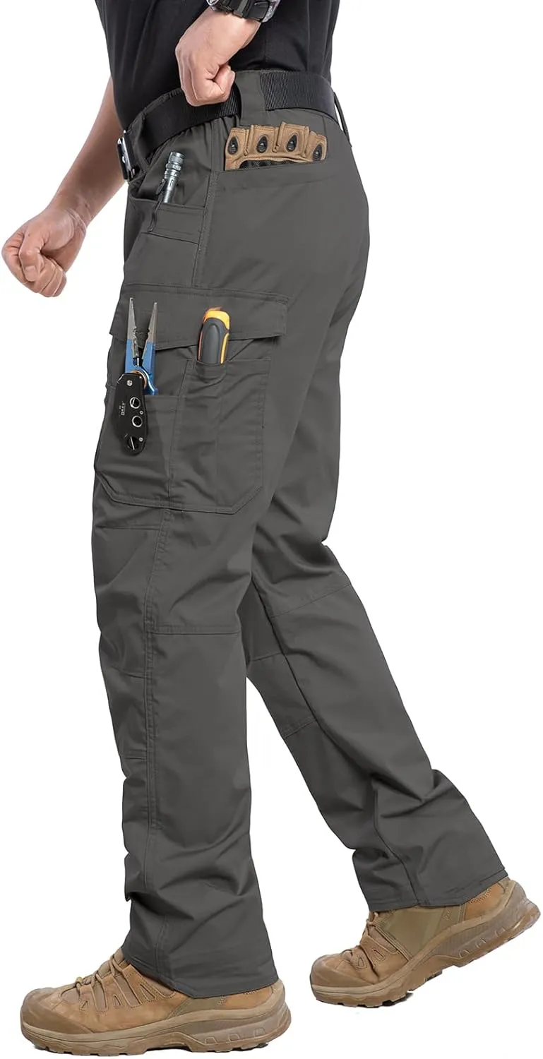 CARWORNIC Men's Stretch Ripstop Work Pants Water Resistant Flex Cargo Pants Lightweight EDC Operator Tactical Utility Pants