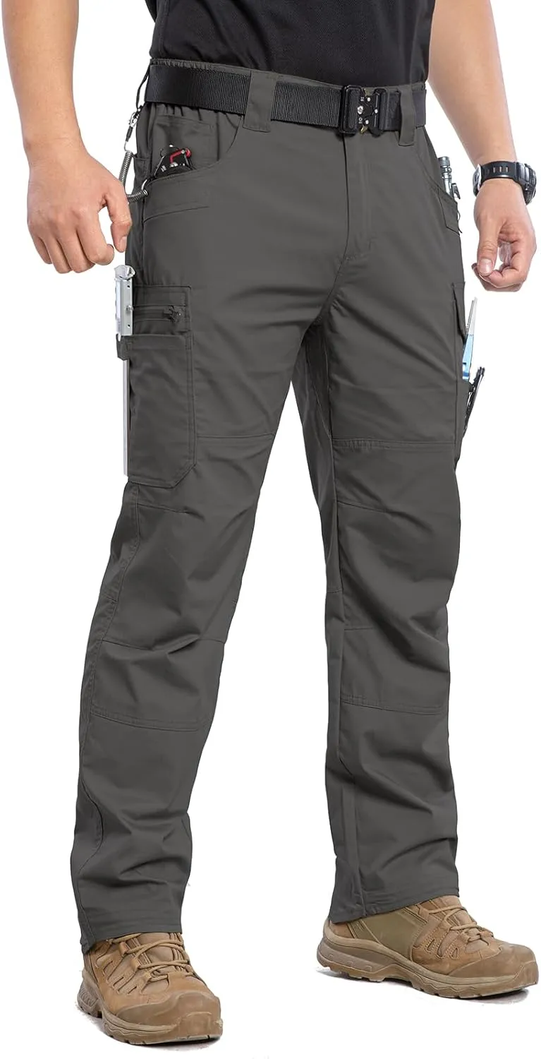 CARWORNIC Men's Stretch Ripstop Work Pants Water Resistant Flex Cargo Pants Lightweight EDC Operator Tactical Utility Pants