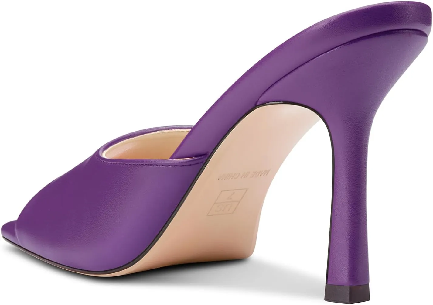 Castamere Square Open Toe Heeled Sandals for Women High Stiletto Heels Slip-on Mules Dress Comfortable Casual Summer Shoes 3.5 Inches Heels