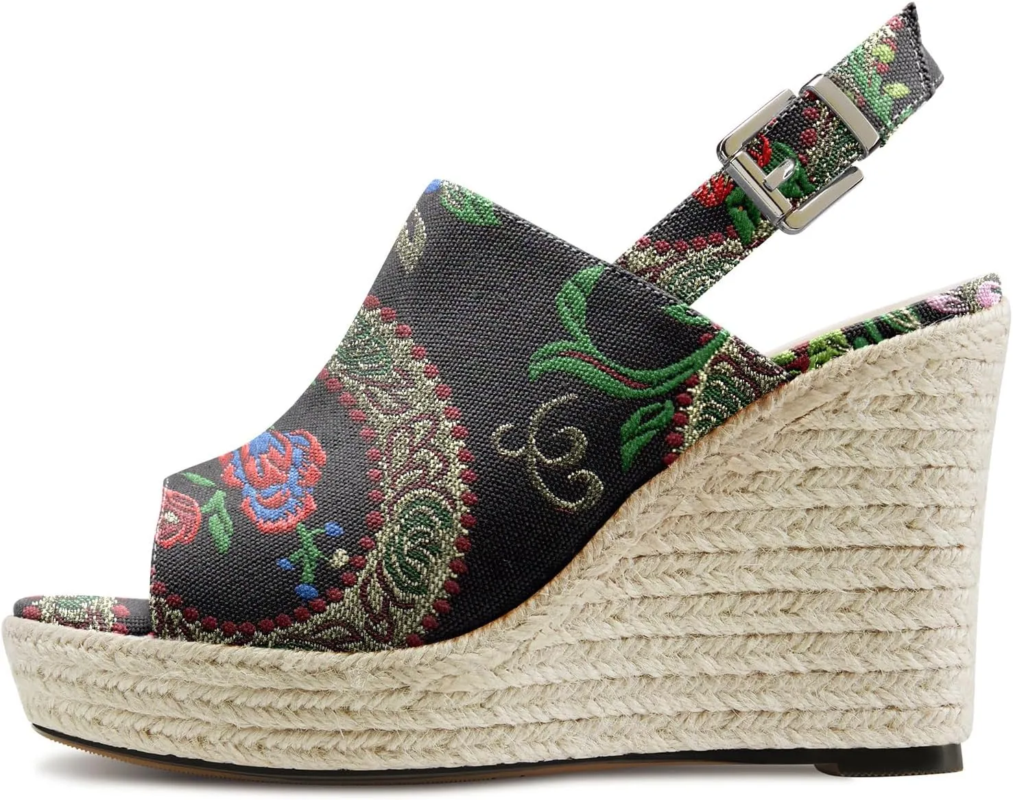 Castamere Womens High Wedge Platform Heel Peep Open Toe Slip-on Sandals Slingback Prom Casual Summer 3.9 Inches Heels