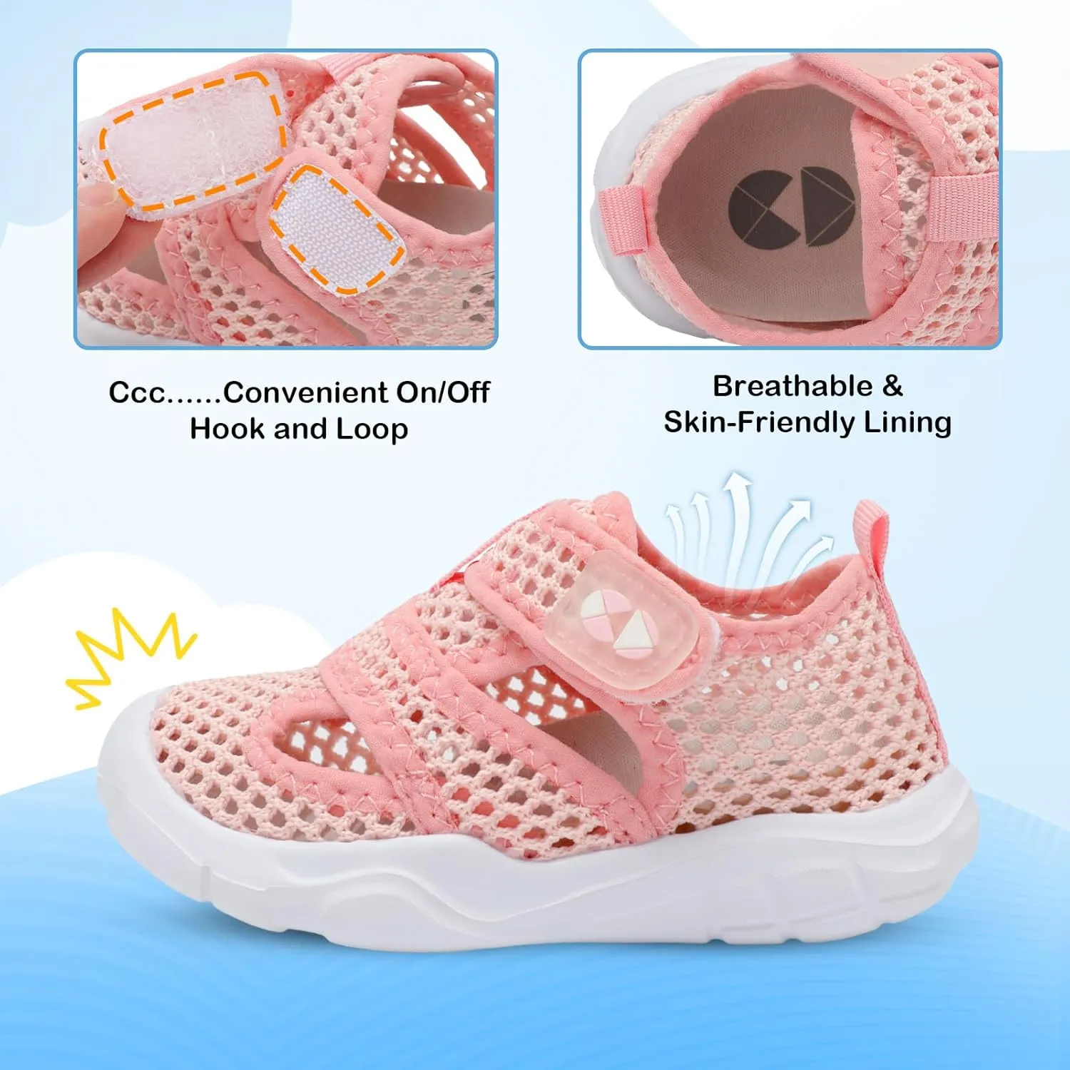Centipede Demon Toddler Sandals for Boys Girls Qucik Dry Kids Water Sandals Outdoor Breathable Aqua Shoes Lightweight Summer Barefoot Shoes for Swim Pool Beach